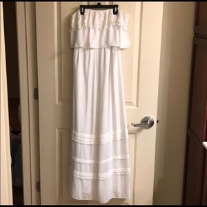 Stunning white strapless maxi dress